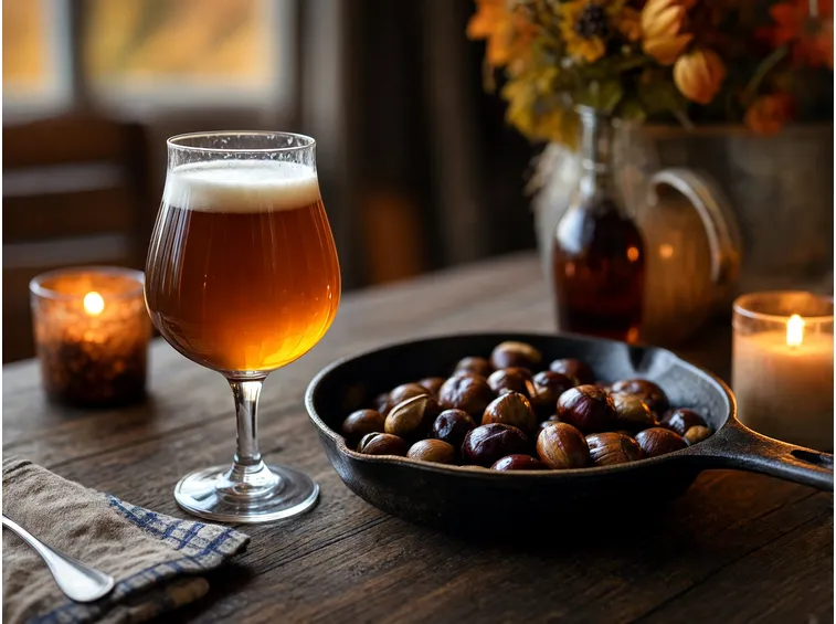 Temperatura, bicchiere e stili da evitare quando servi birra e castagne