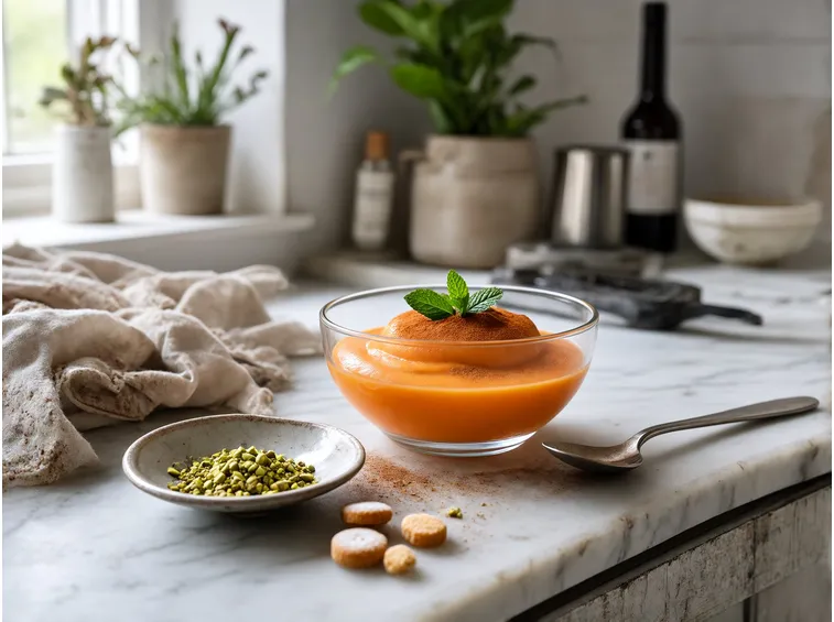 Varianti e decorazioni per la mousse di cachi senza cottura
