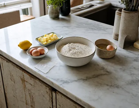 Gli ingredienti della pasta frolla che regge la sagoma