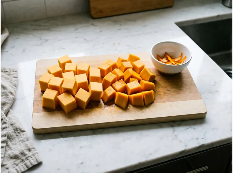 Ingredienti, dosi e pulizia della zucca e delle arance
