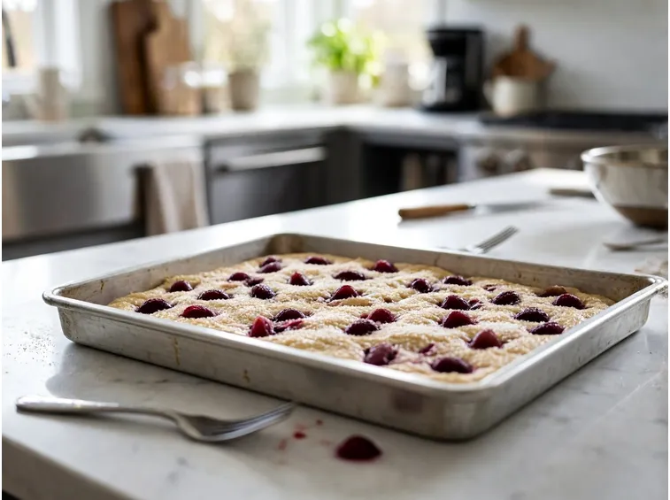 Assemblare e cuocere la schiacciata all'uva fragola