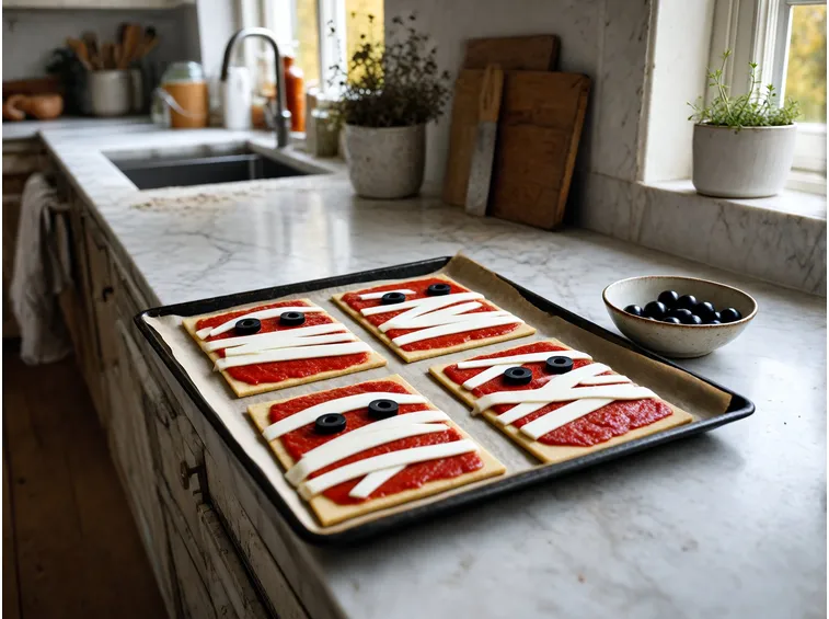 Come comporre e cuocere le pizzette mummia insieme ai bambini