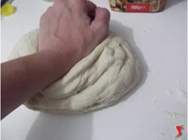 tiro l'impasto fino a farlo diventare elastico
