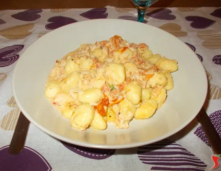 Gli gnocchi con polpa di granchio