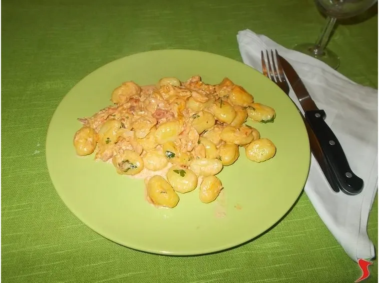 Gli gnocchi con il salmone
