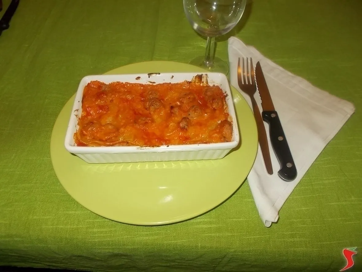 Le lasagne con la salsiccia