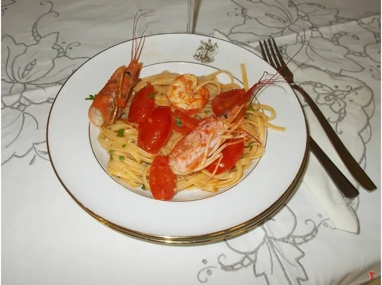 Le linguine con le mazzancolle