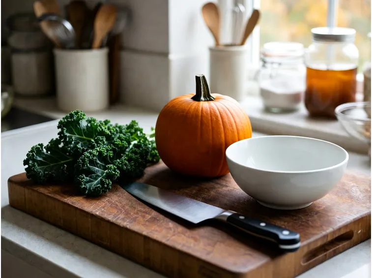 Le verdure giuste per il minestrone autunnale con zucca e cavolo nero