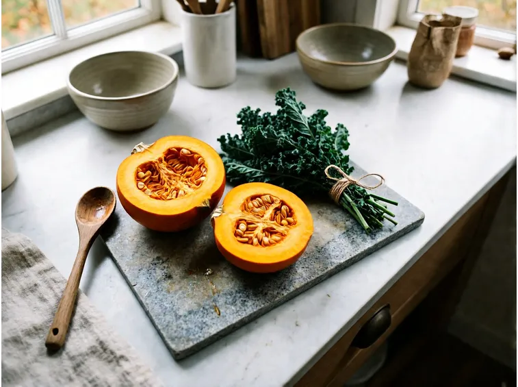 Come pulire la zucca e sfilare le coste del cavolo nero