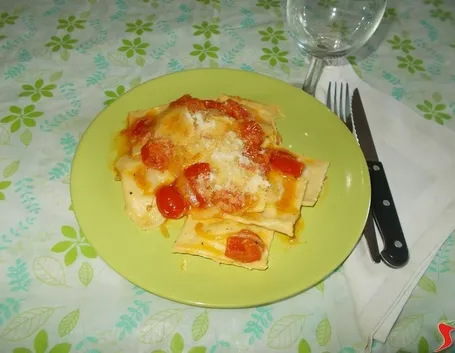 I ravioli ripieni di prosciutto