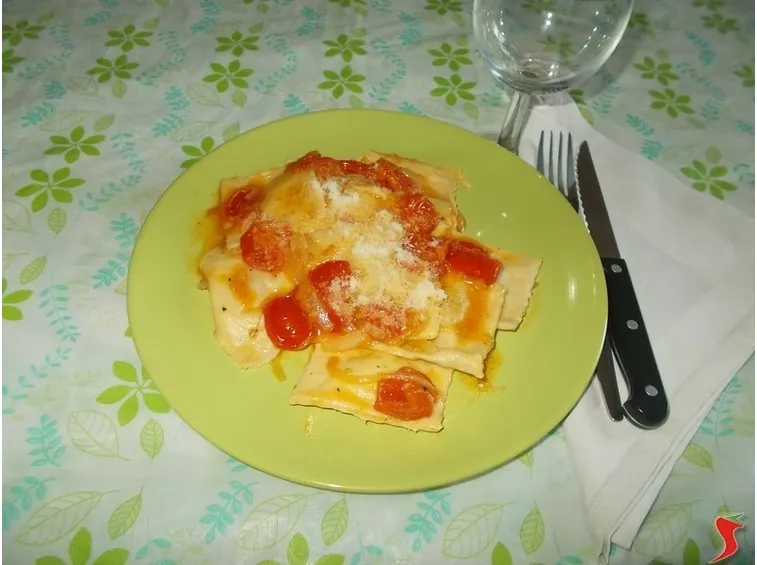 I ravioli ripieni di prosciutto