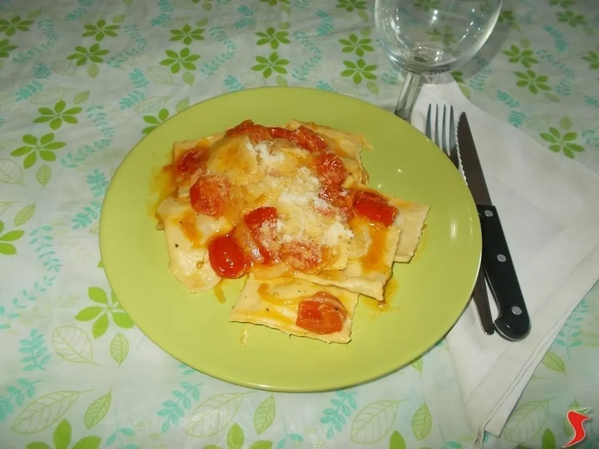 I ravioli ripieni di prosciutto