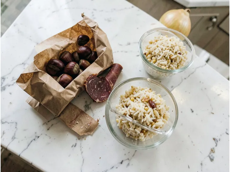 Gli ingredienti per quattro persone e la scelta delle castagne