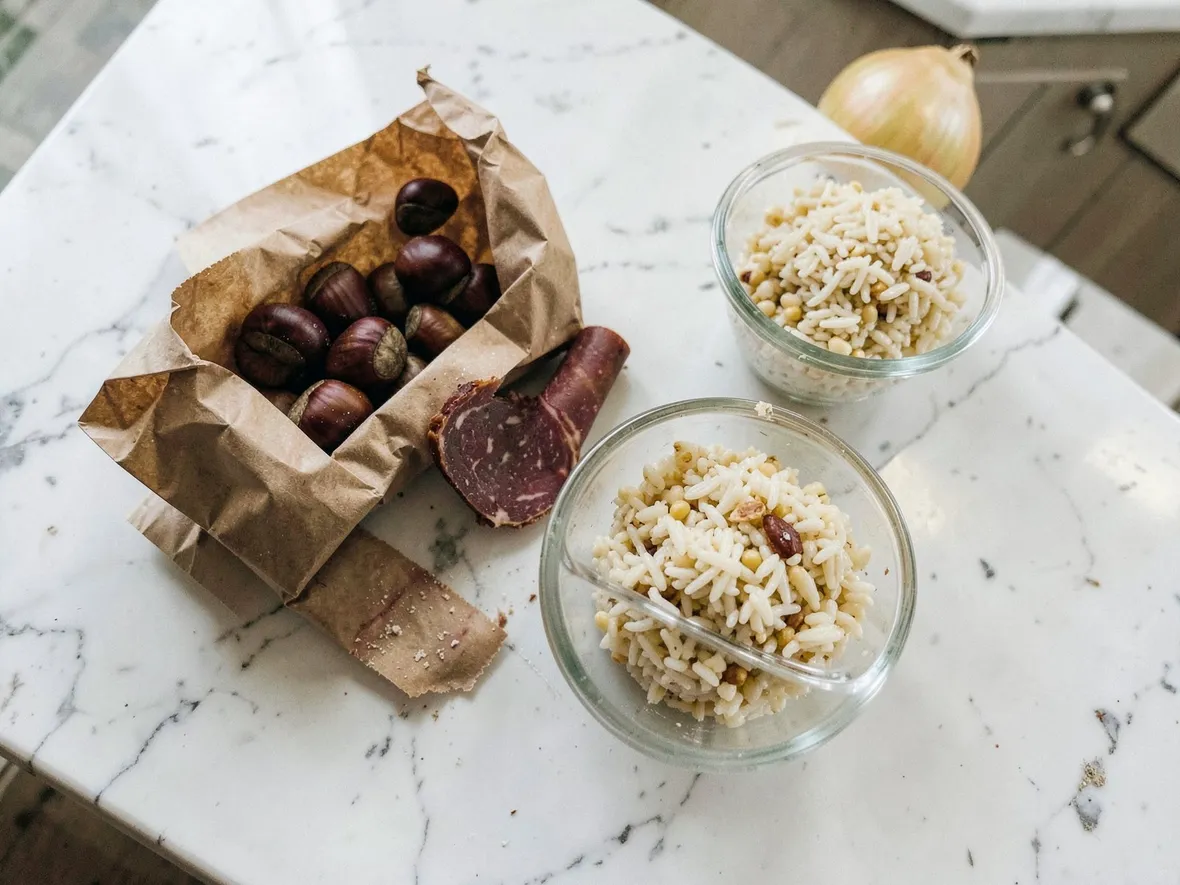 Gli ingredienti per quattro persone e la scelta delle castagne
