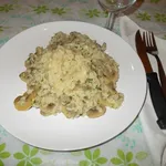 Il risotto salsiccia e funghi 