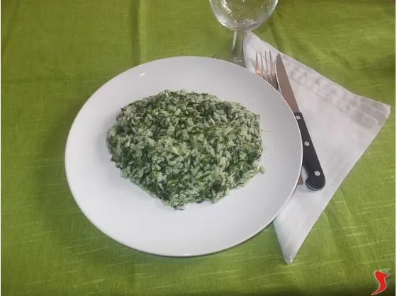 Il risotto con gli spinaci