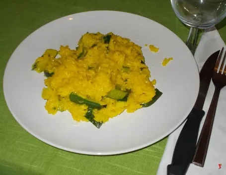 Il risotto con le zucchine e lo zafferano