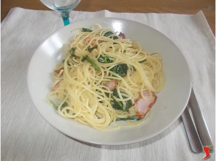 Spaghetti con gli spinaci