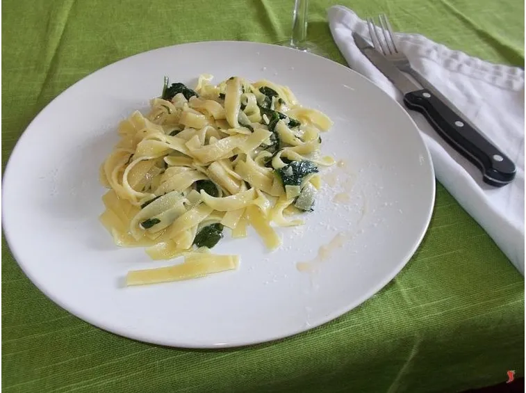 Le tagliatelle con gli spinaci