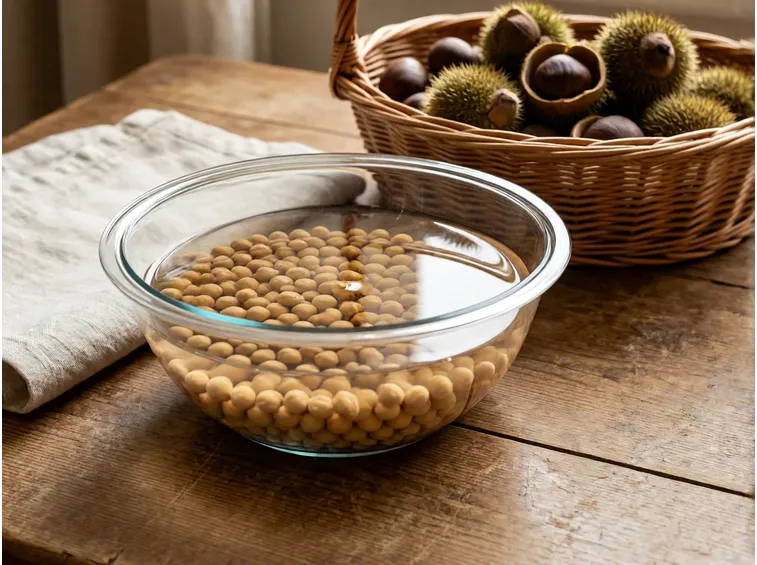 Ammollo dei ceci e pulizia delle castagne fresche