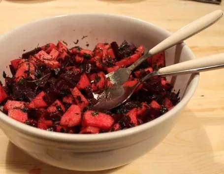 barbabietole con mele verdi