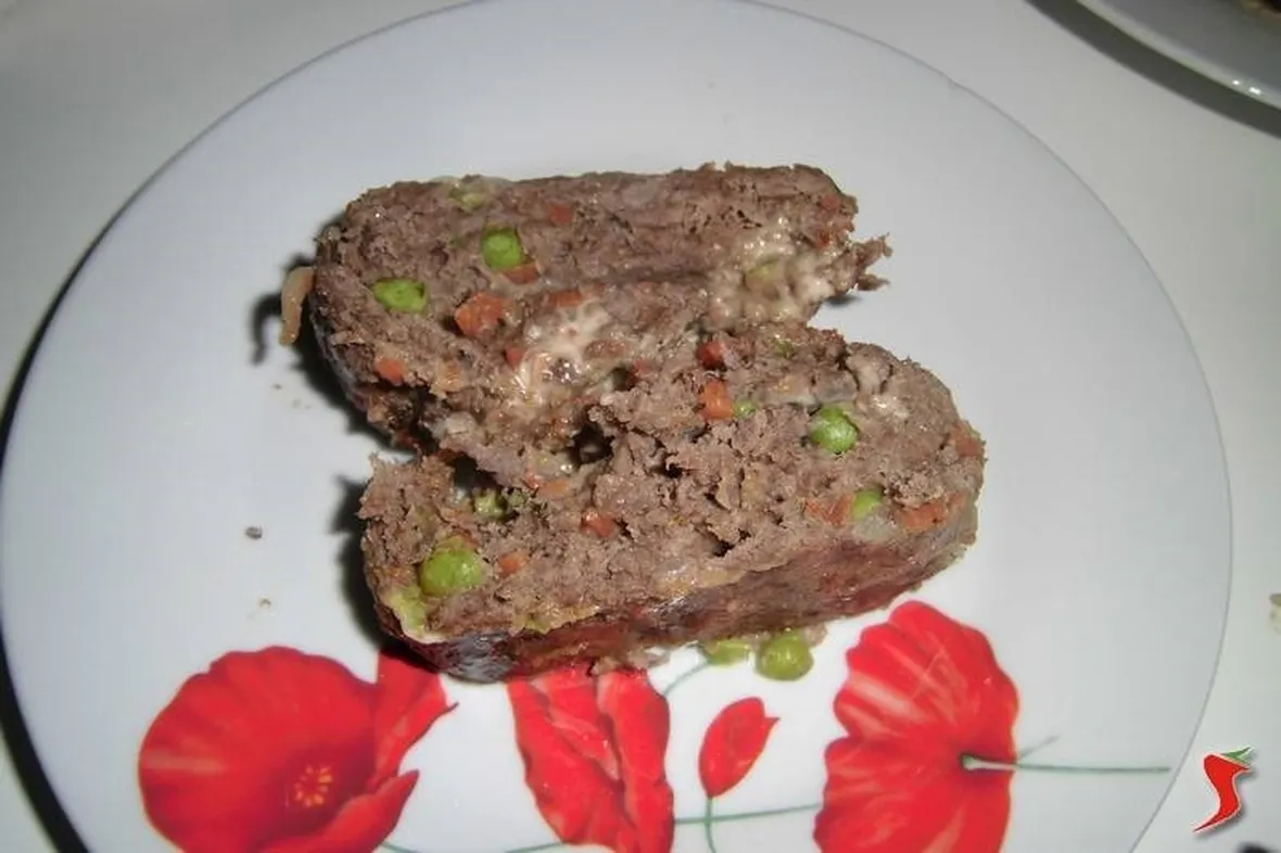 polpettone con carote e piselli