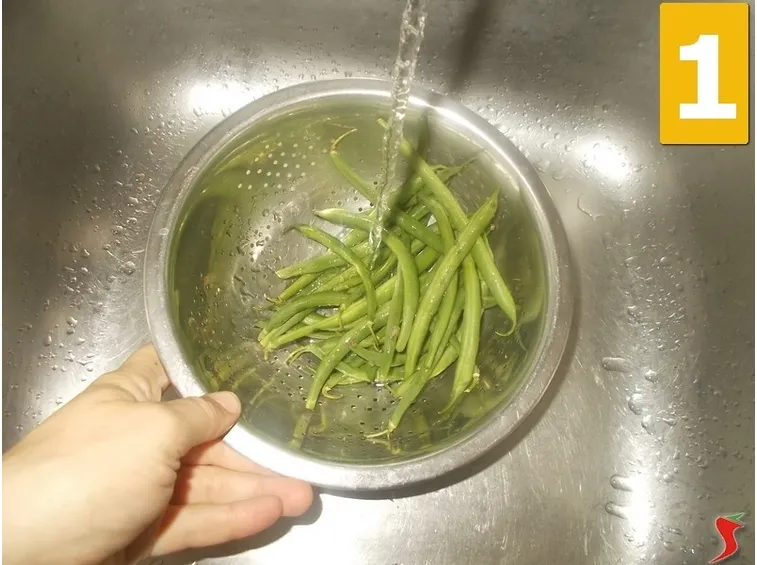 Preparazione fagiolini