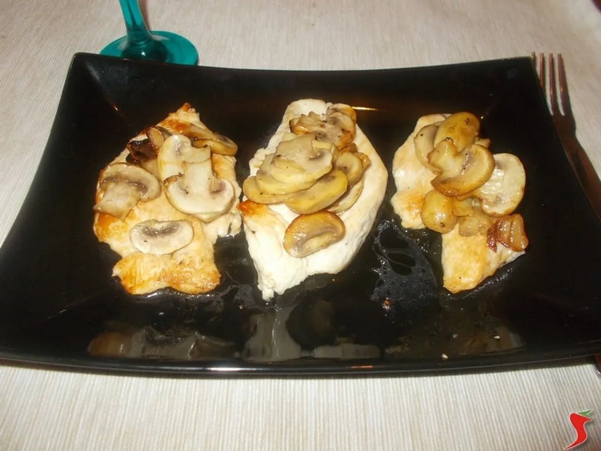 Scaloppine di pollo ai funghi