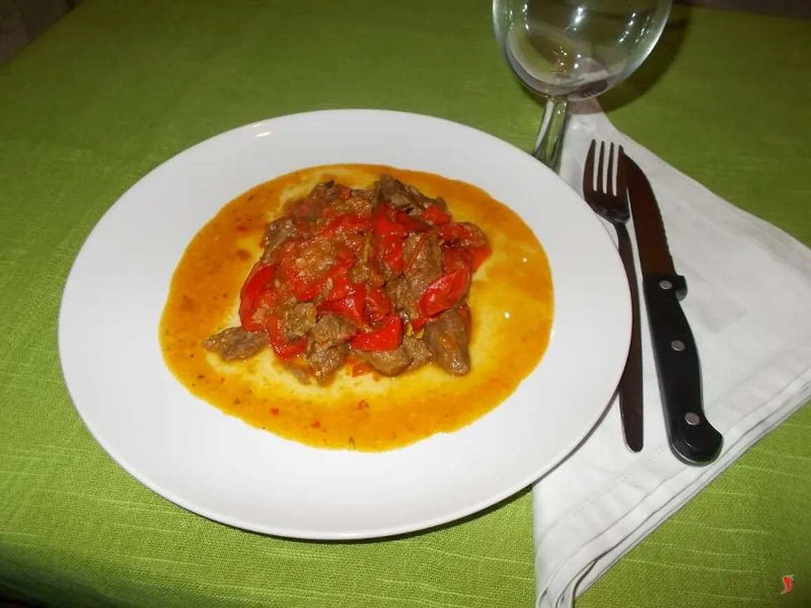 Lo spezzatino ai peperoni