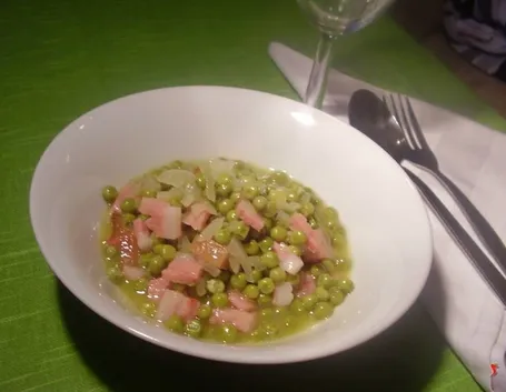 piselli e pancetta