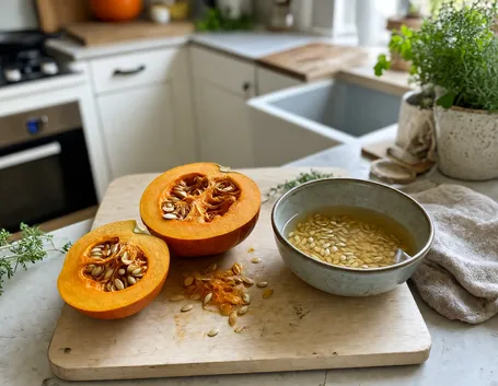 Estrai e lava i semi dalla zucca
