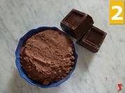 cioccolato fondente e cacao zuccherato