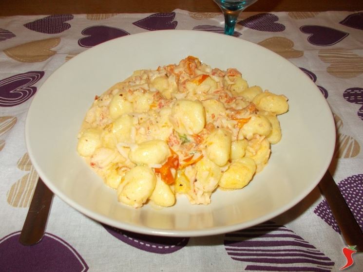 Gli gnocchi con polpa di granchio