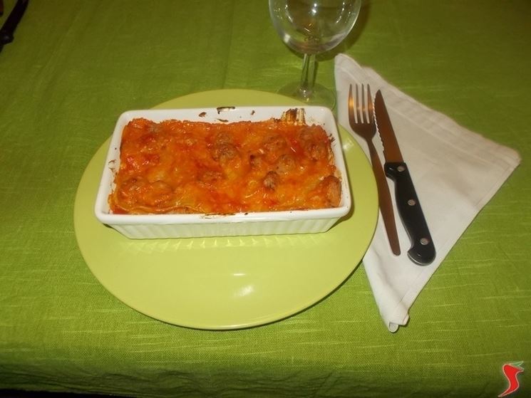 Le lasagne con la salsiccia