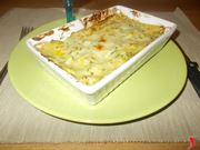 Le lasagne con zucchine e gamberetti