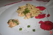 Fusilli con salmone e zucchine 