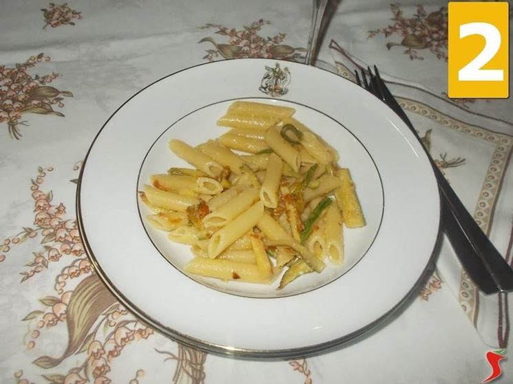 Le penne ai fiori di zucca