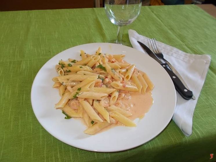 Le penne gamberi e vodka