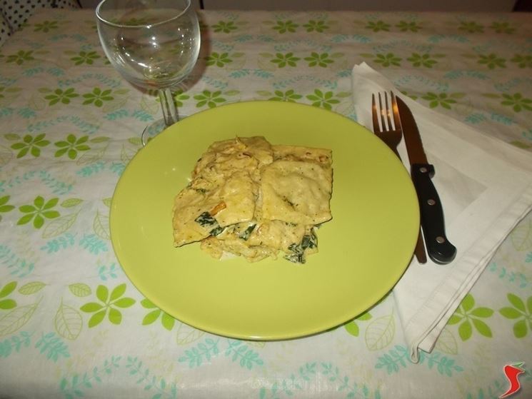 I ravioli ripieni di spinaci