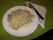 Gli spaghetti con i funghi