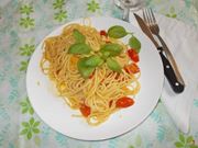 Gli spaghetti pomodoro e basilico