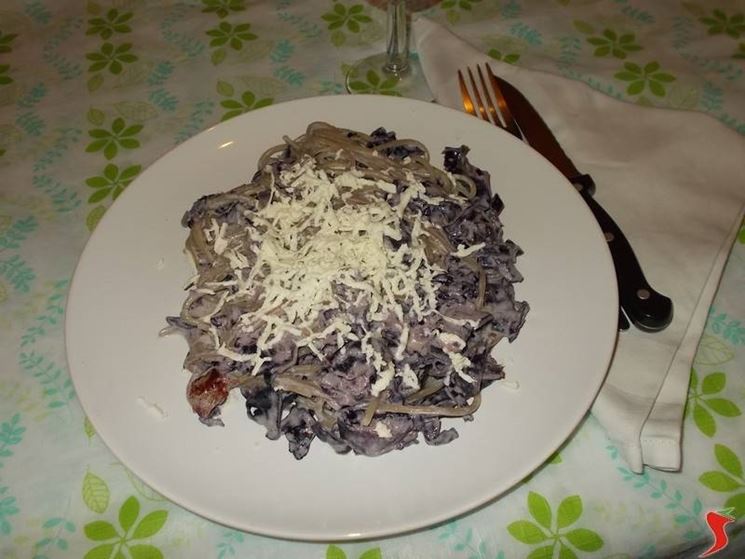 Gli spaghetti con il radicchio