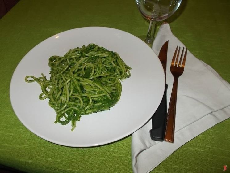 Gli spaghetti con gli spinaci