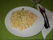 Le tagliatelle panna e salmone