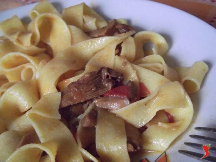 pappardelle funghi e pomodorini