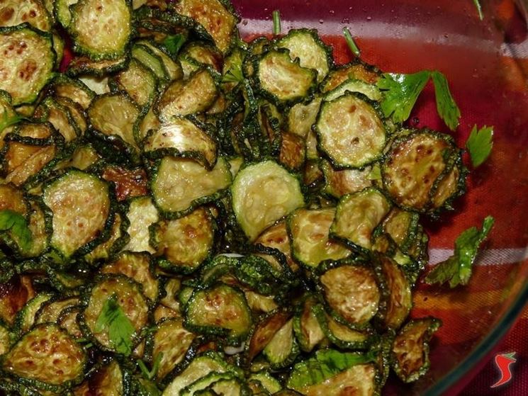 zucchine condite con la marinata