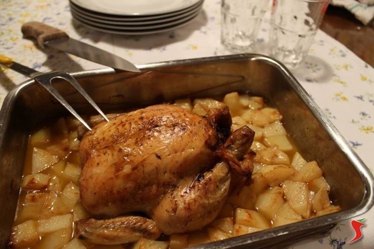 Pollo ripieno al forno